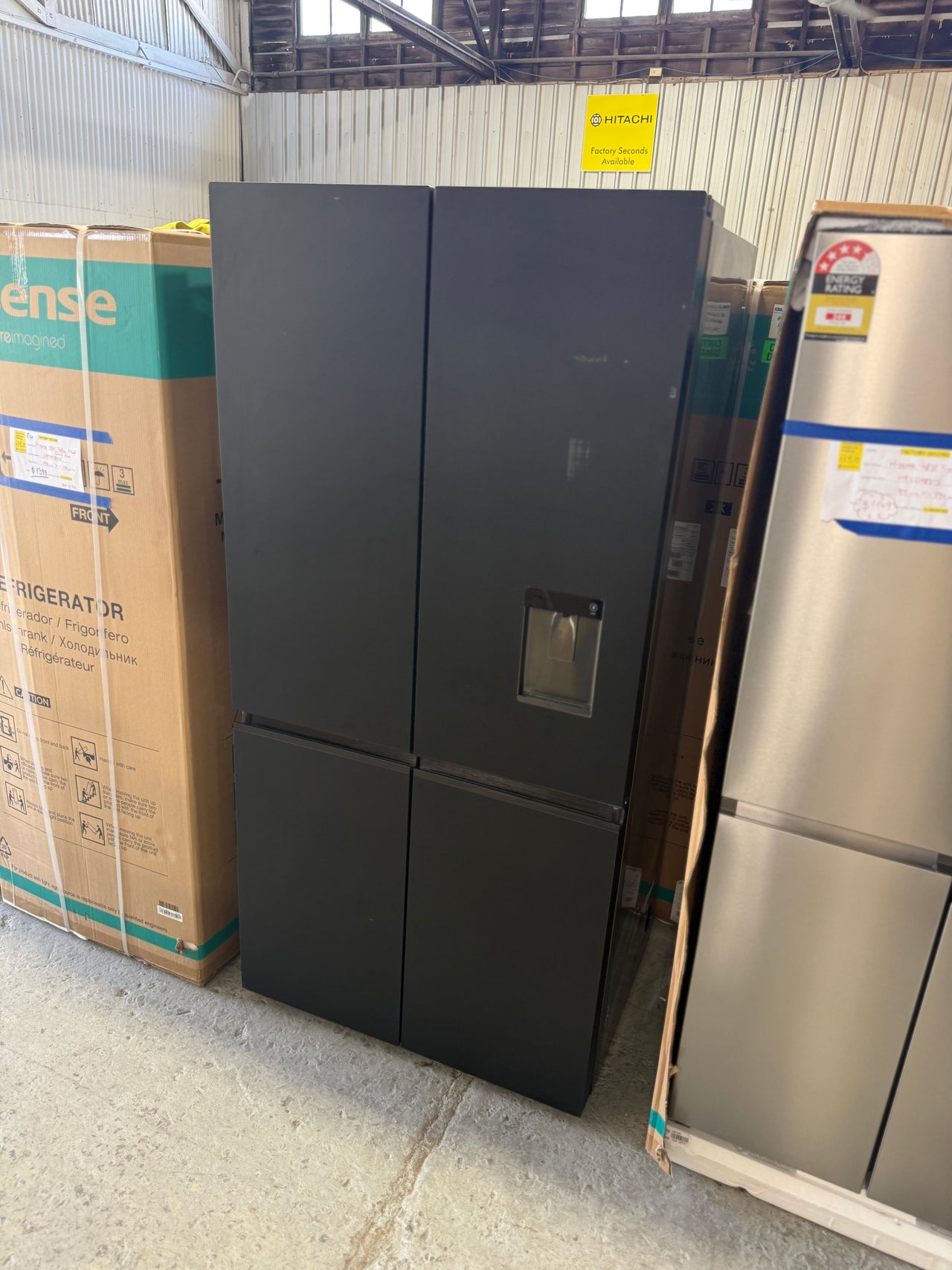 Factory second Fisher & Paykel RF730QZUVB1 690L Quad Door Fridge (Matte Black Glass) - Second Hand Appliances Geebung
