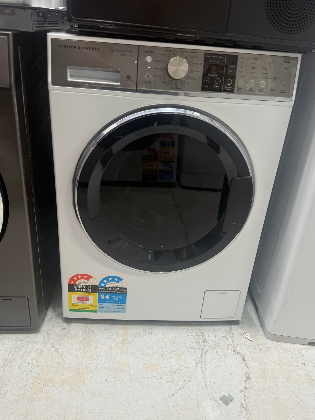 Factory second Fisher & Paykel Series 7 11kg Front Load Washing Machine with Steam Care  Model: WH1160P3 - Second Hand Appliances Geebung