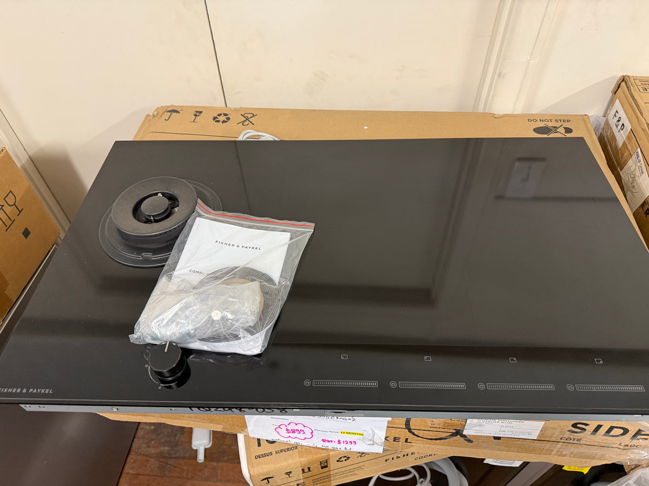 Fisher & Paykel Series 9 90cm Natural Gas Wok Burner and Induction Cooktop CGI905DNGTB4 - Second Hand Appliances Geebung