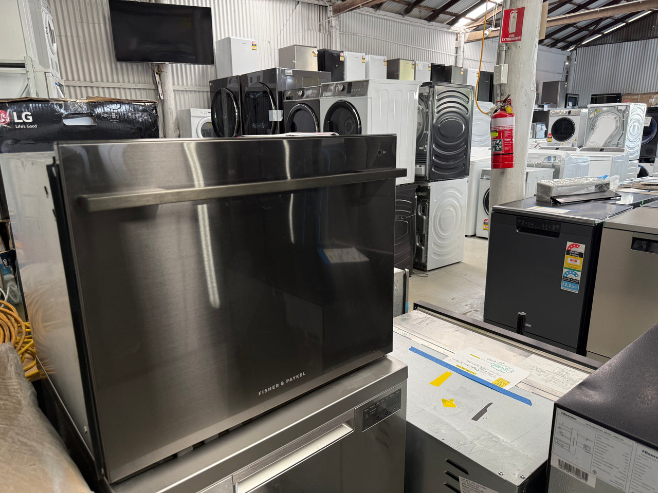 Factory second Fisher&Paykel Tall Single DishDrawer Dishwasher Black Stainless Steel Model: DD60SDFTB9 - Second Hand Appliances Geebung