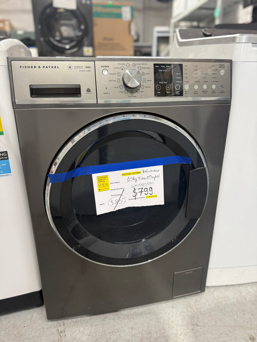 Factory second Fisher & Paykel WH1060SG1 10kg Series 9 Front Load Washing Machine - Second Hand Appliances Geebung