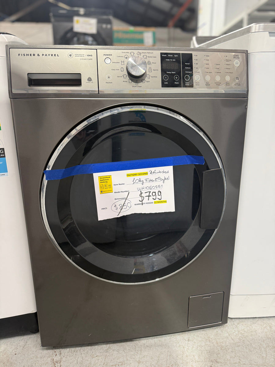 Factory second Fisher & Paykel WH1060SG1 10kg Series 9 Front Load Washing Machine - Second Hand Appliances Geebung