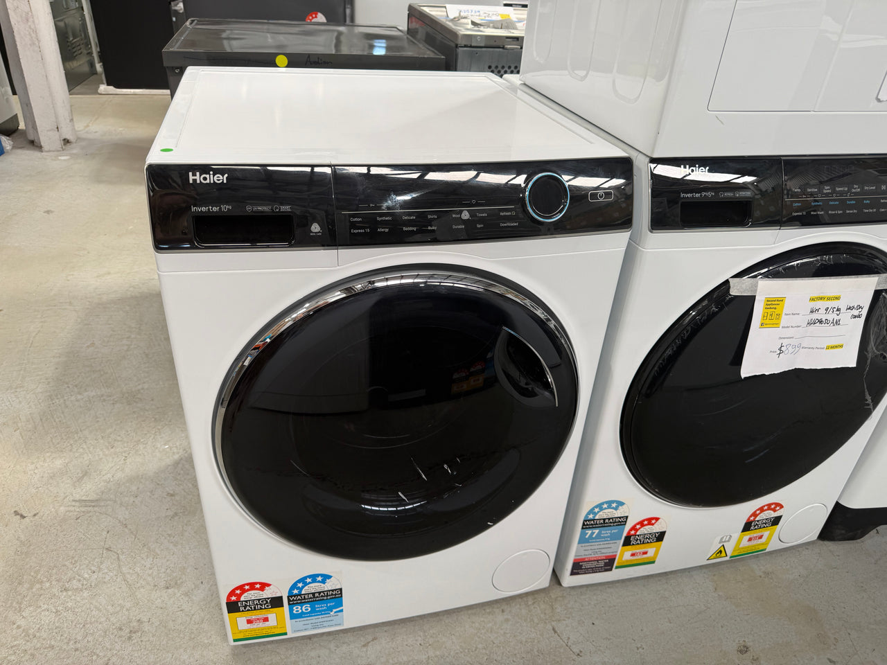 Buy Factory second HAIER 10KG FRONT LOADER WASHING MACHINE - UV PROTECT Model:HWF10AN1 |  | [product_variant] | Second Hand Appliances Geebung Brisbane