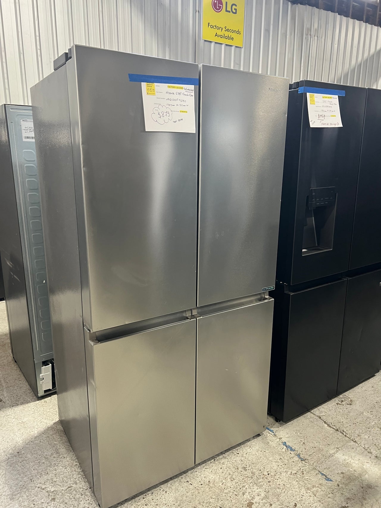 Factory second HISENSE HR6CDFF670S 670L Quad Door Fridge - Second Hand Appliances Geebung