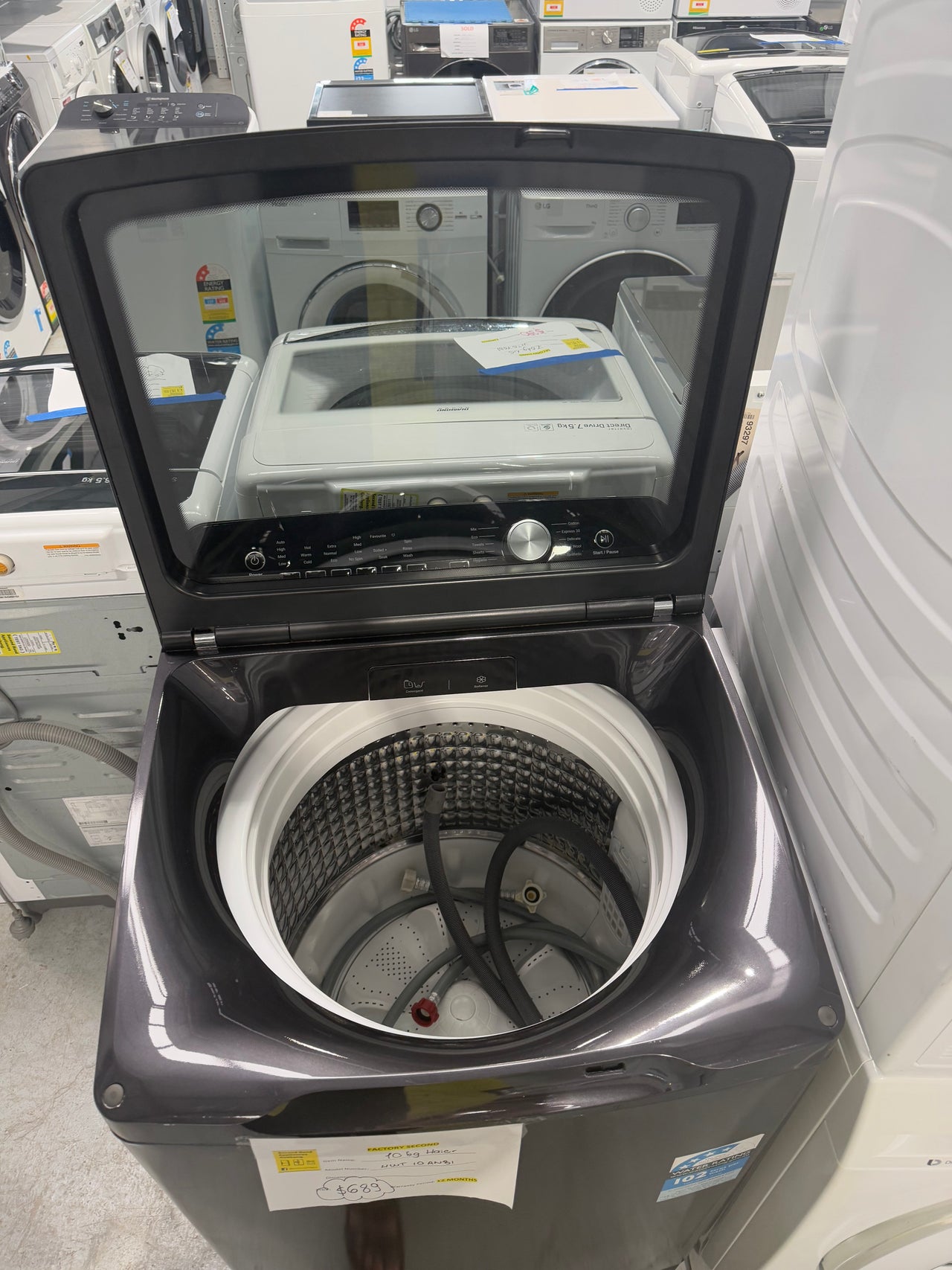 Factory second Haier 10kg Top Load Washing Machine Model: HWT10ANB1 - Second Hand Appliances Geebung