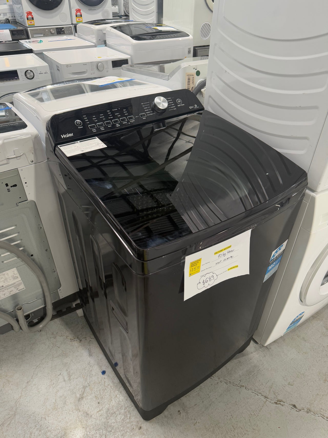 Factory second Haier 10kg Top Load Washing Machine Model: HWT10ANB1 - Second Hand Appliances Geebung
