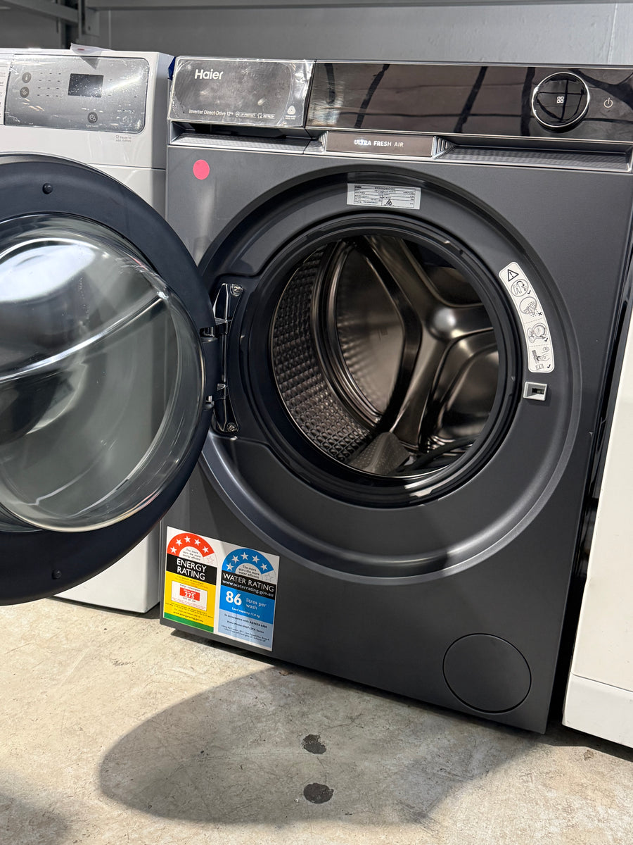 Factory second Haier 12kg 600 Series Front Load Washing Machine – Black Model: HWF12PXB1 - Second Hand Appliances Geebung