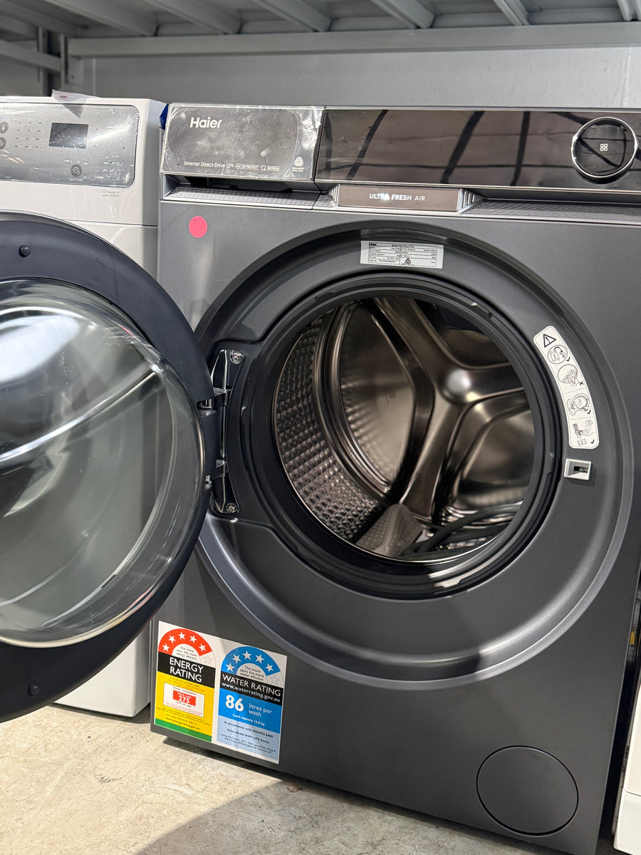 Factory second Haier 12kg 600 Series Front Load Washing Machine – Black Model: HWF12PXB1 - Second Hand Appliances Geebung