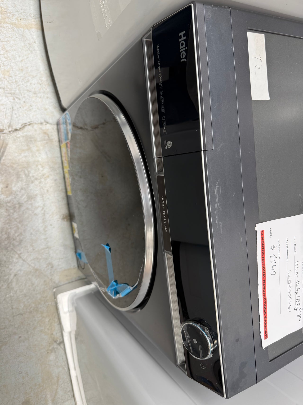 Factory second Haier 12kg / 8kg Washer Dryer Combo HWD1280PXB1 - Second Hand Appliances Geebung