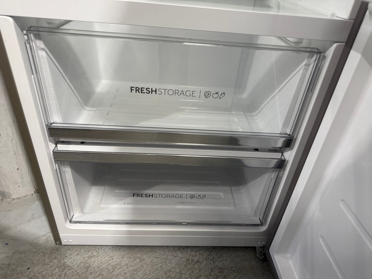 Factory second Haier 386L Vertical Frost Free Freezer Stainless Steel HVF430VS - Second Hand Appliances Geebung