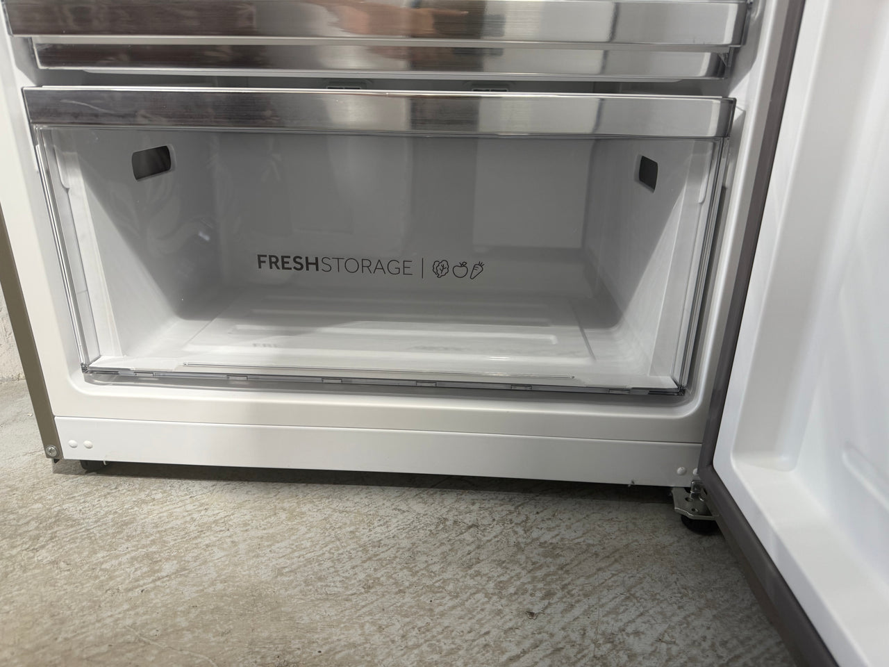 Factory second Haier 386L Vertical Frost Free Freezer Stainless Steel HVF430VS - Second Hand Appliances Geebung