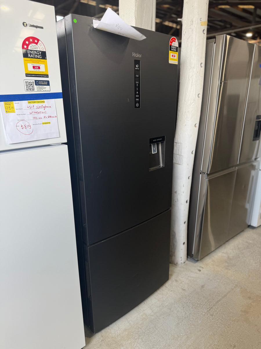 Factory second Haier 416L Bottom Mount Frost Free Fridge HRF450BHC2 - Second Hand Appliances Geebung