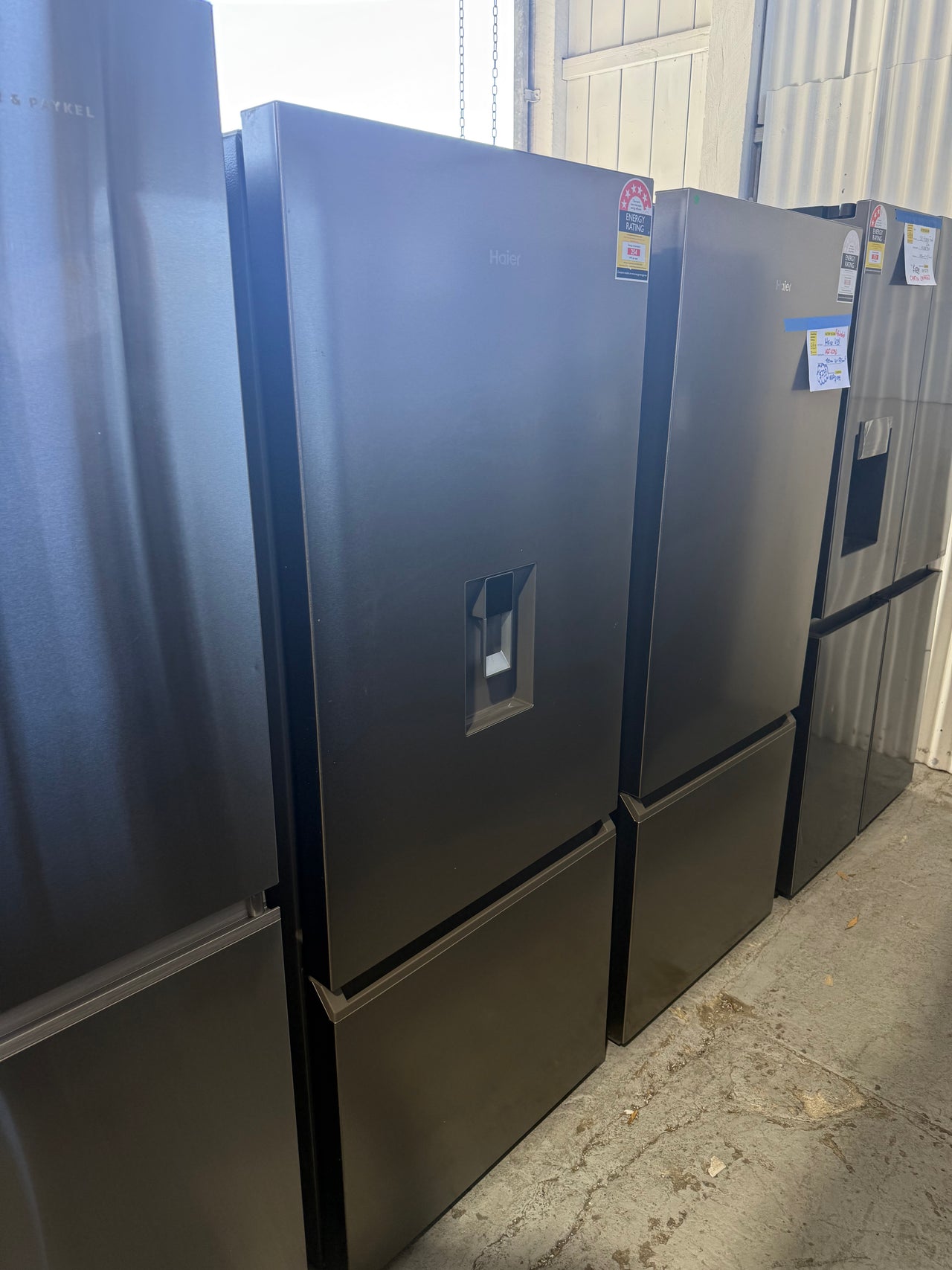 Factory second Haier 433L Bottom Mount Fridge with Water Dispenser - Satina Model: HRF420BHS - Second Hand Appliances Geebung