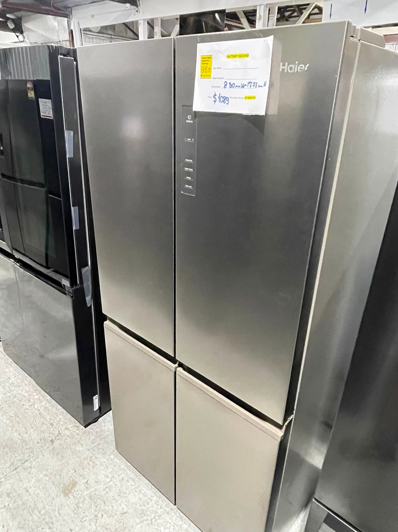 Factory second Haier 463L 600 Series Quad Door Refrigerator – Satina Silver HRF530YS - Second Hand Appliances Geebung