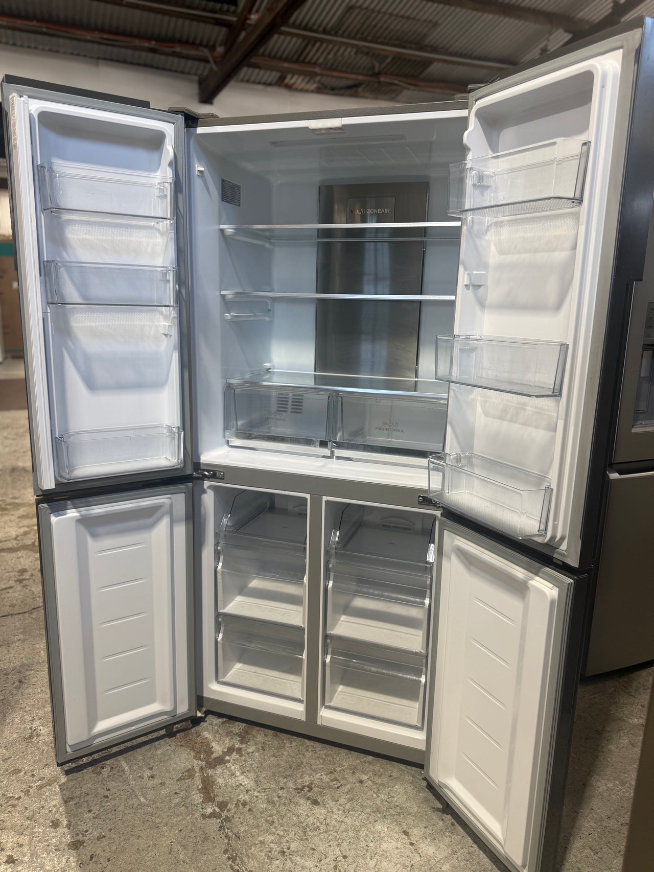 Factory second Haier 463L Quad Door Refrigerator – Satina (HRF516YS) - Second Hand Appliances Geebung
