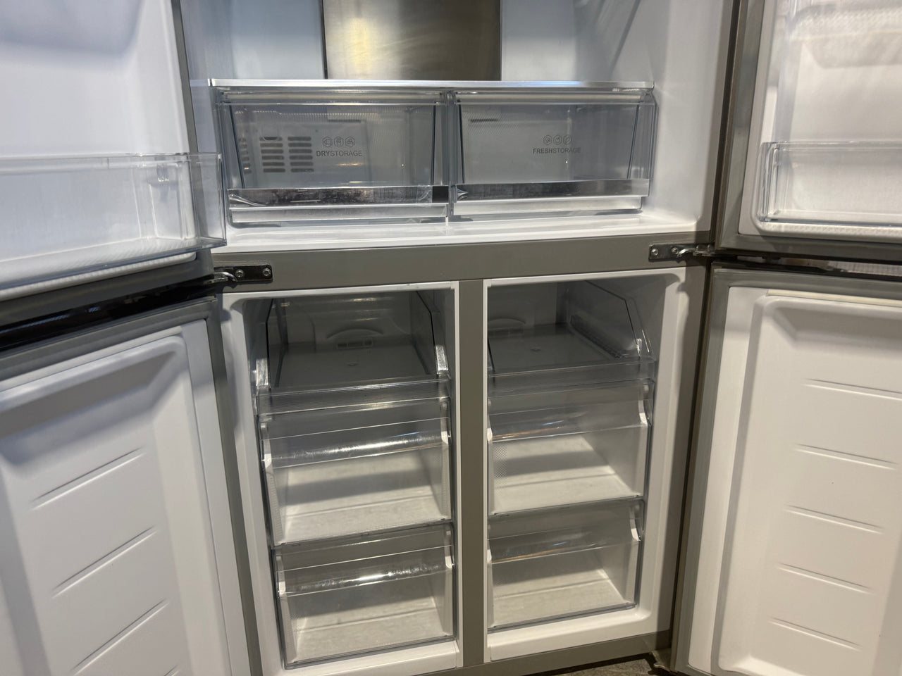 Factory second Haier 463L Quad Door Refrigerator – Satina (HRF516YS) - Second Hand Appliances Geebung