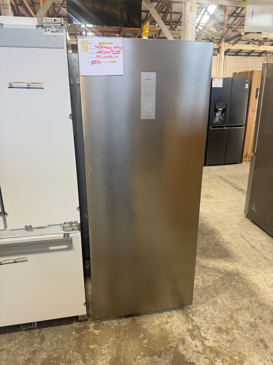 Factory second Haier 465L 600 Series Vertical Refrigerator – Satina Stainless Steel HRF505VS - Second Hand Appliances Geebung