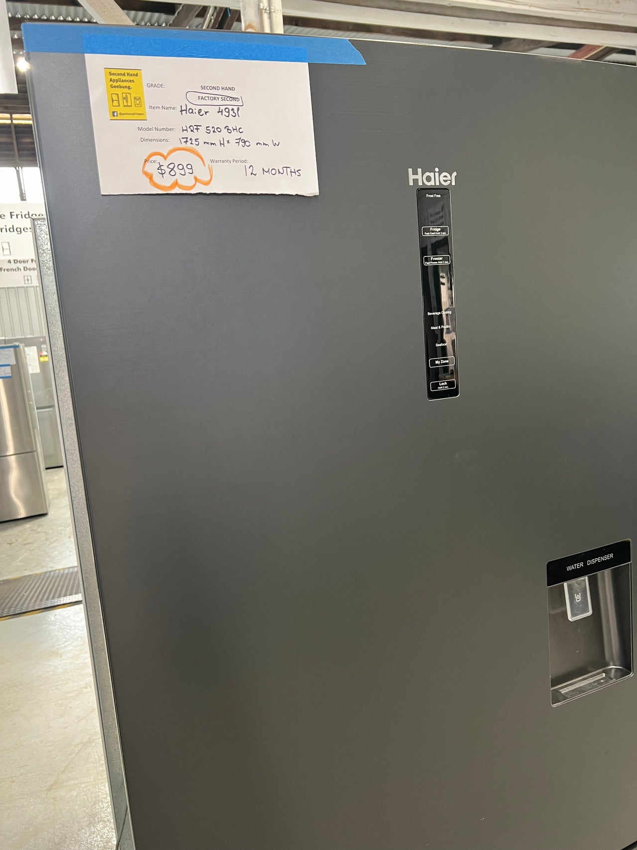 Factory second Haier 493L Bottom Mount Refrigerator Model: HRF520BHC - Second Hand Appliances Geebung