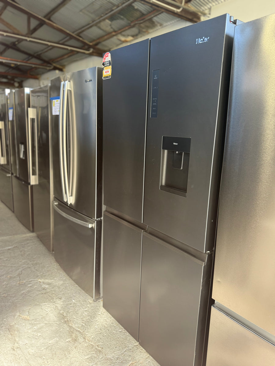 Factory second Haier 508L Quad Door Fridge Black HRF580YPC - Second Hand Appliances Geebung