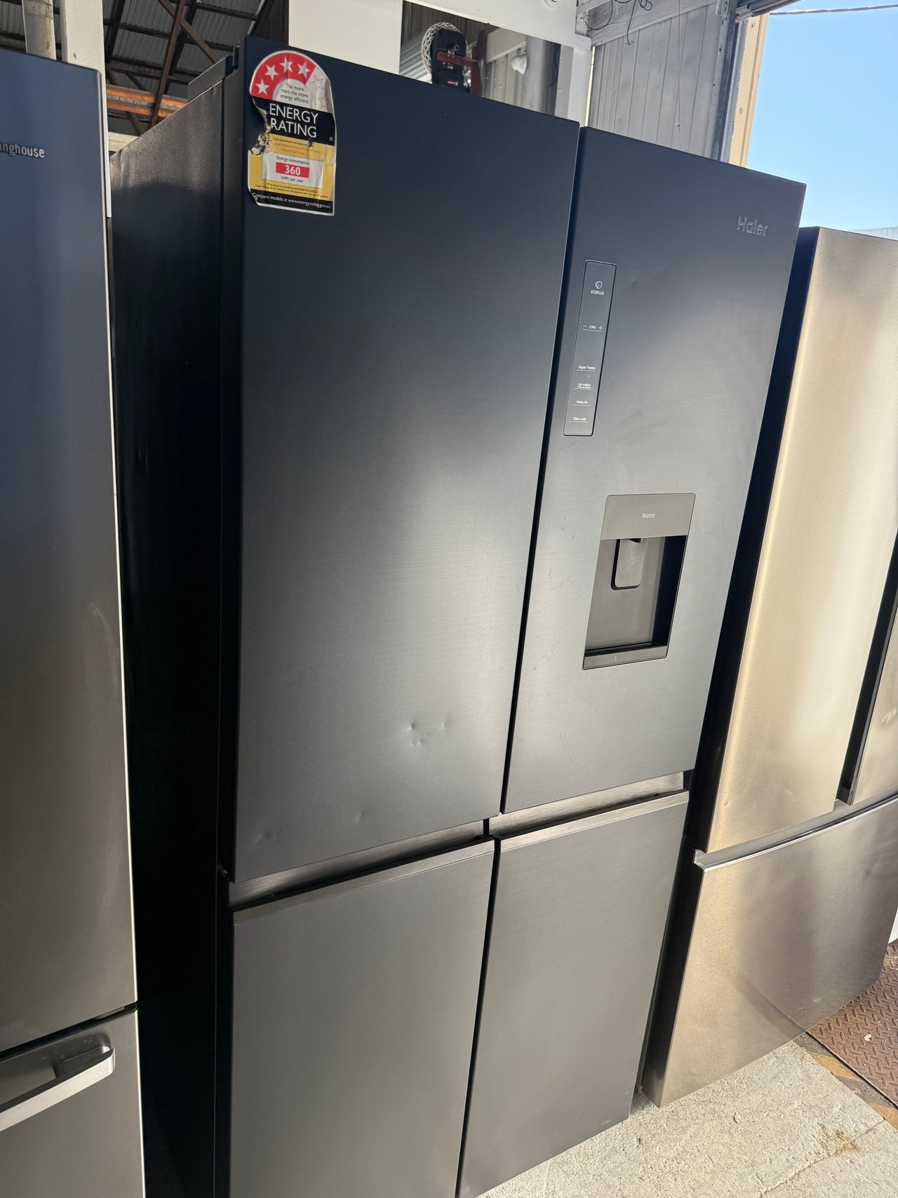 Factory second Haier 508L Quad Door Fridge Black HRF580YPC - Second Hand Appliances Geebung