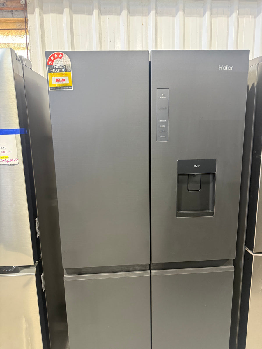 Factory second Haier 508L Quad Door Fridge Black HRF580YPC - Second Hand Appliances Geebung
