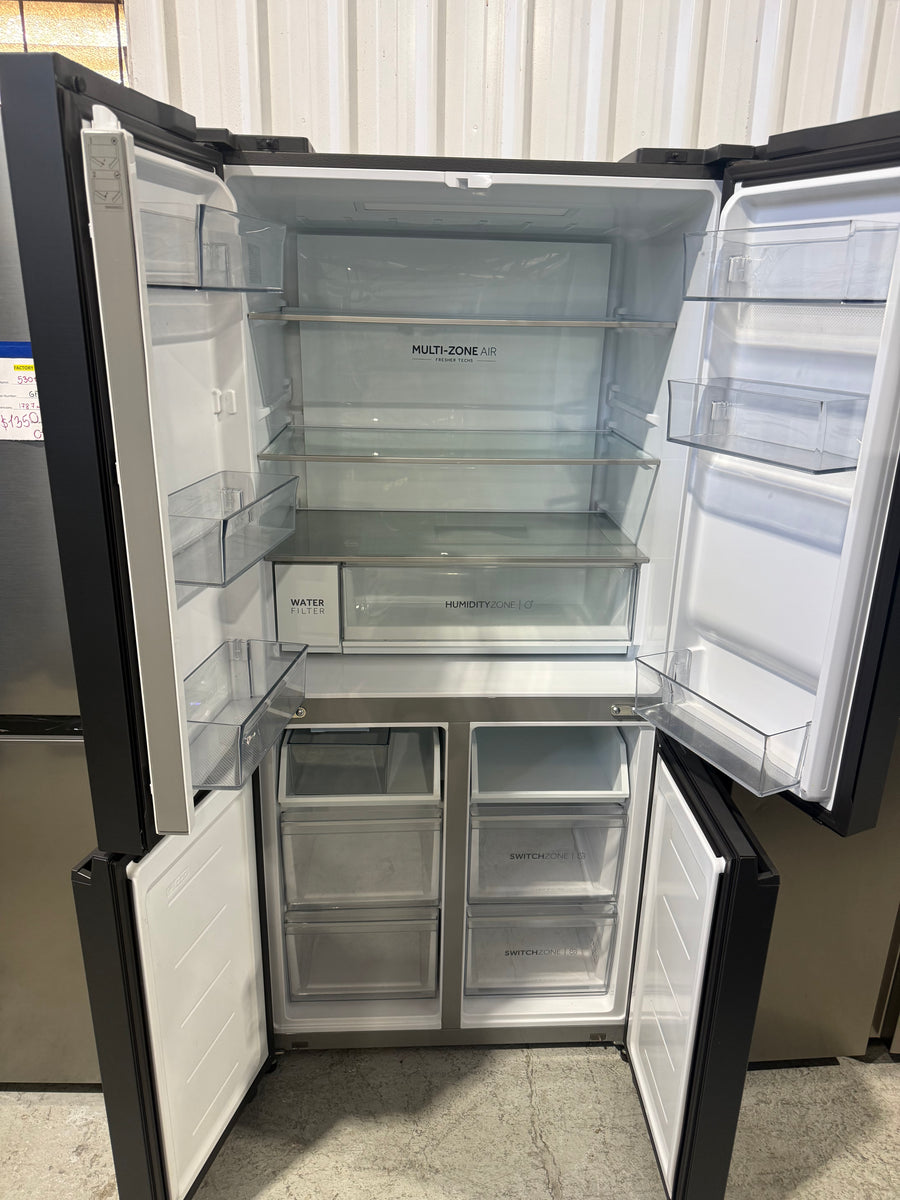 Factory second Haier 508L Quad Door Fridge Black HRF580YPC - Second Hand Appliances Geebung