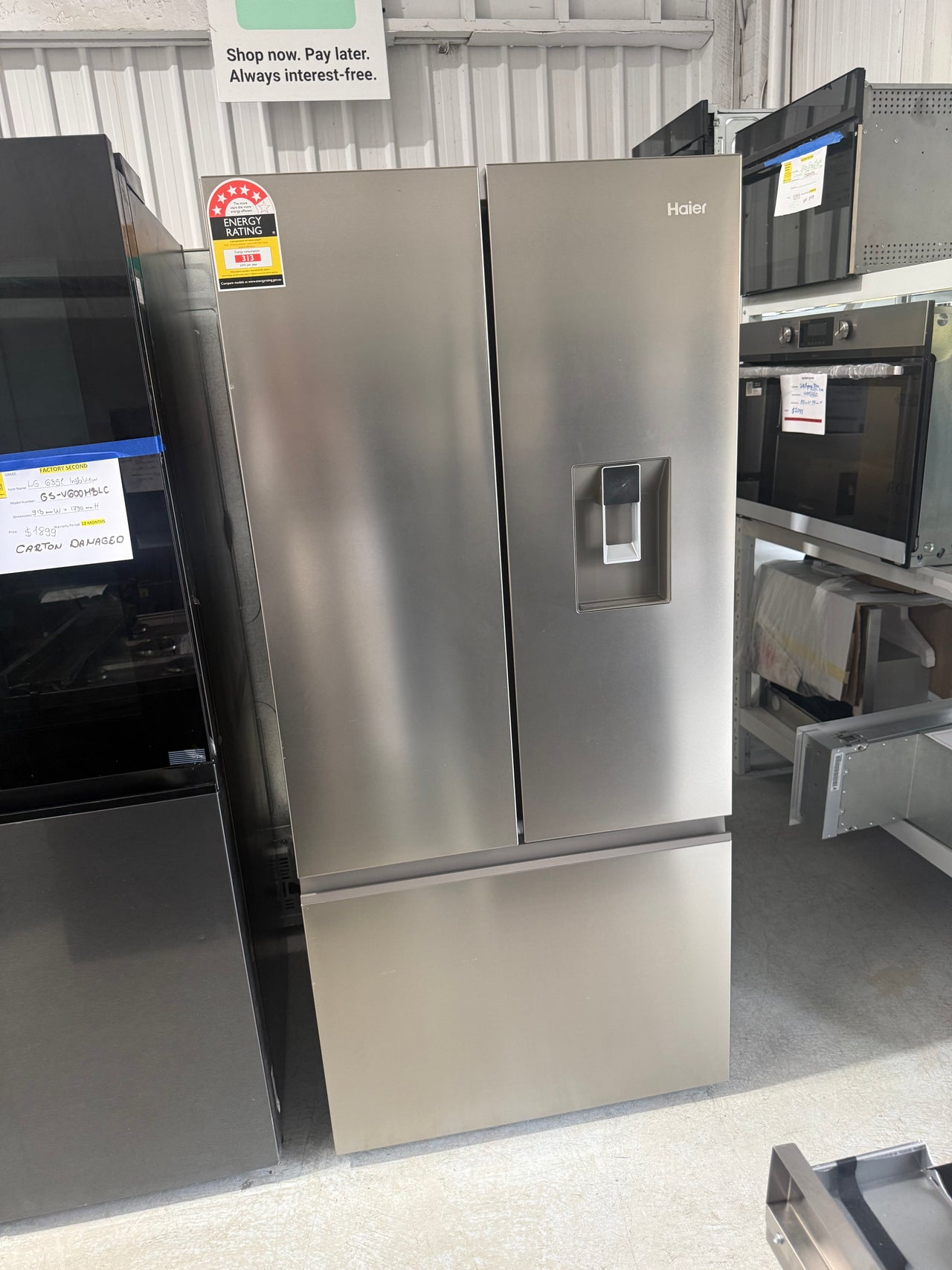 Factory second Haier 509L French Door Refrigerator with Non-Plumbed Water Dispenser  HRF510FHS - Second Hand Appliances Geebung