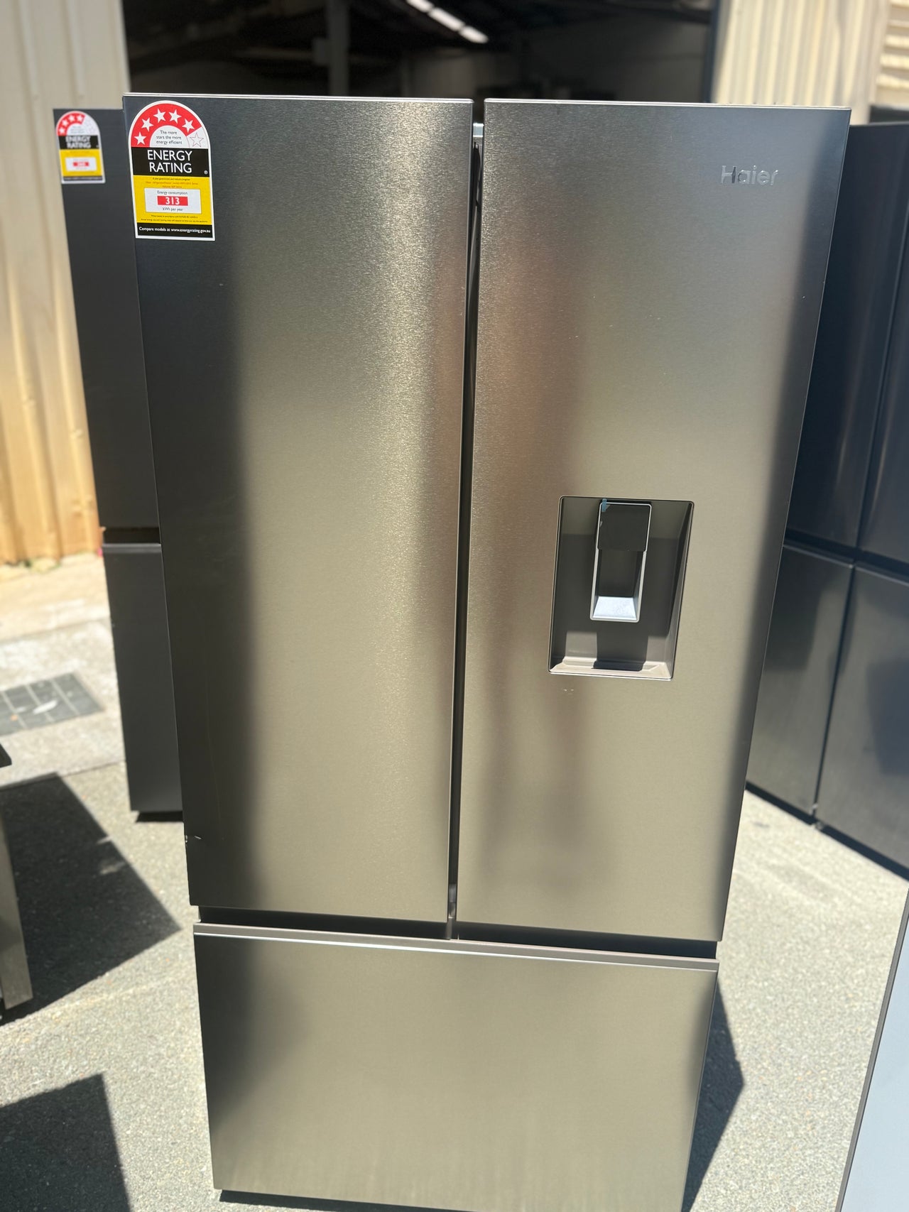 Factory second Haier 509L French Door Refrigerator with Non-Plumbed Water Dispenser  Model: HRF510FHS - Second Hand Appliances Geebung