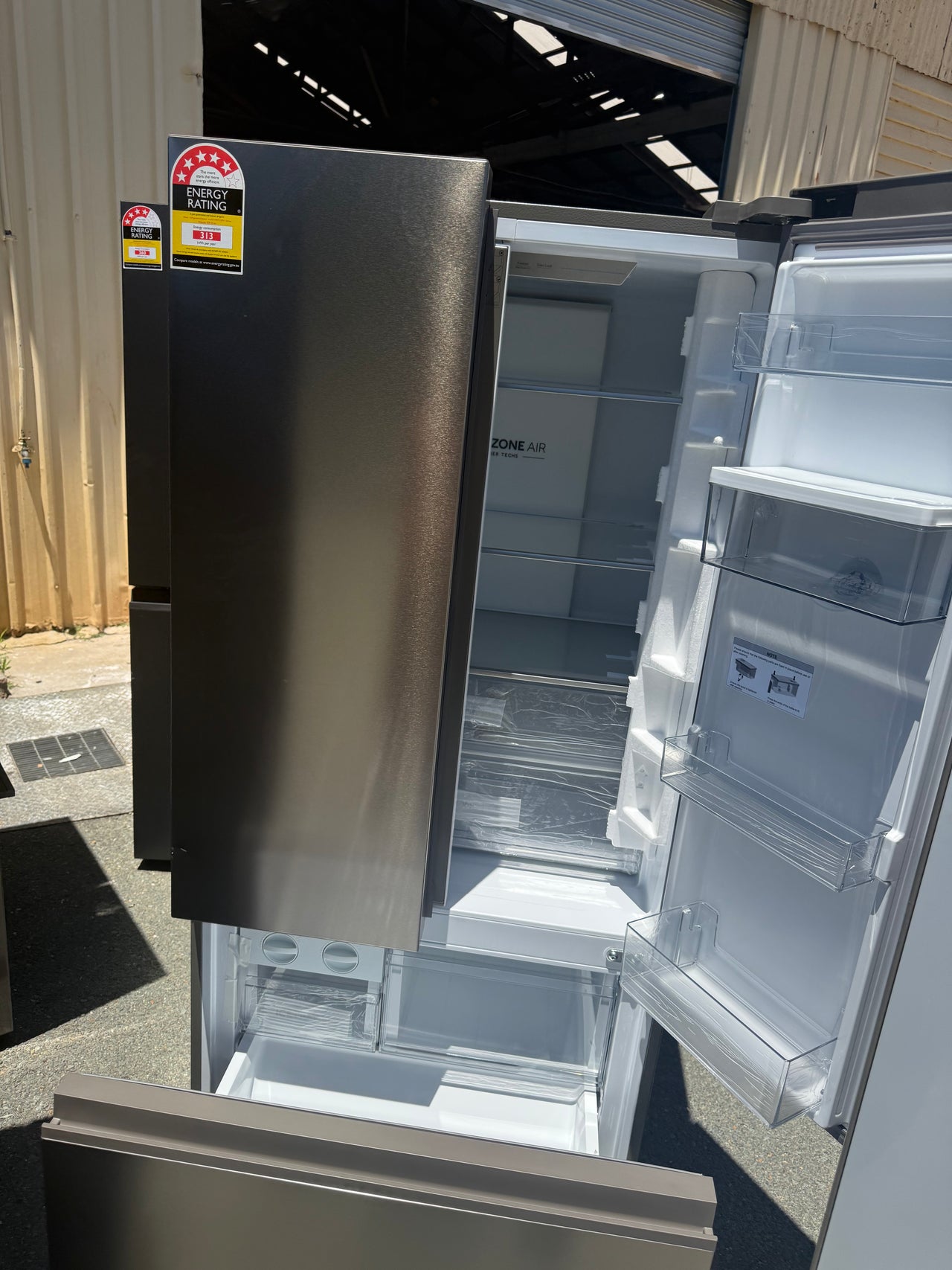 Factory second Haier 509L French Door Refrigerator with Non-Plumbed Water Dispenser  Model: HRF510FHS - Second Hand Appliances Geebung