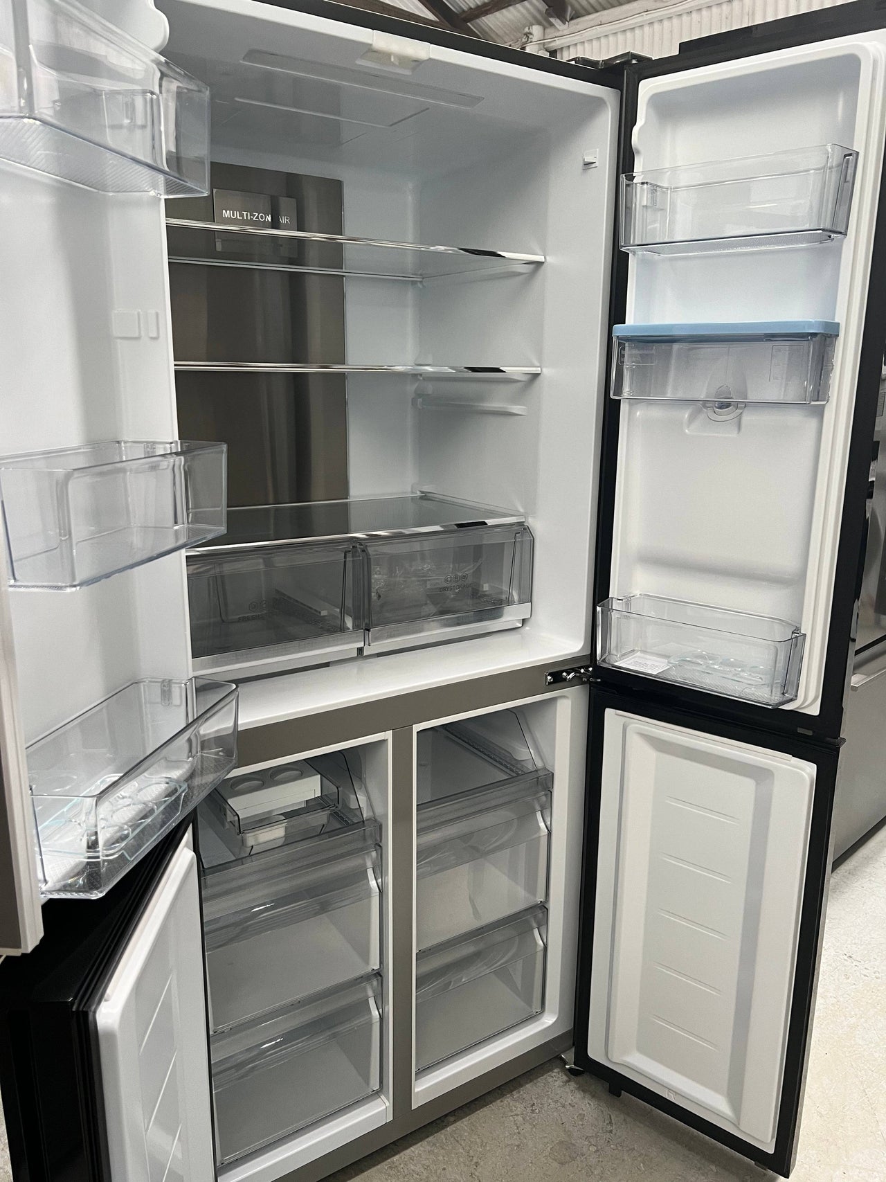 Factory second Haier 519L Quad Door Fridge with Water Dispenser Black HRF565YHC - Second Hand Appliances Geebung