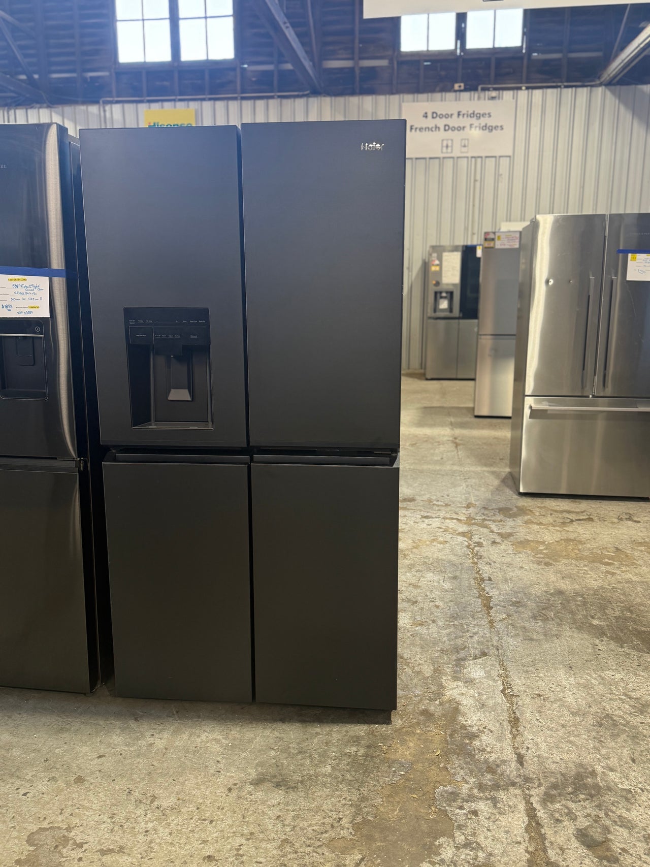 Factory second Haier 601L 600 Series Quad Door Refrigerator Freezer – Matte Black, Ice & Water  Model: HRF680YZC - Second Hand Appliances Geebung