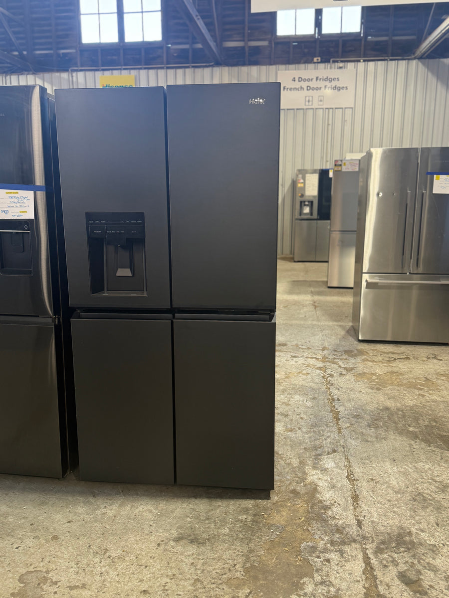 Factory second Haier 601L 600 Series Quad Door Refrigerator Freezer – Matte Black, Ice & Water  Model: HRF680YZC - Second Hand Appliances Geebung