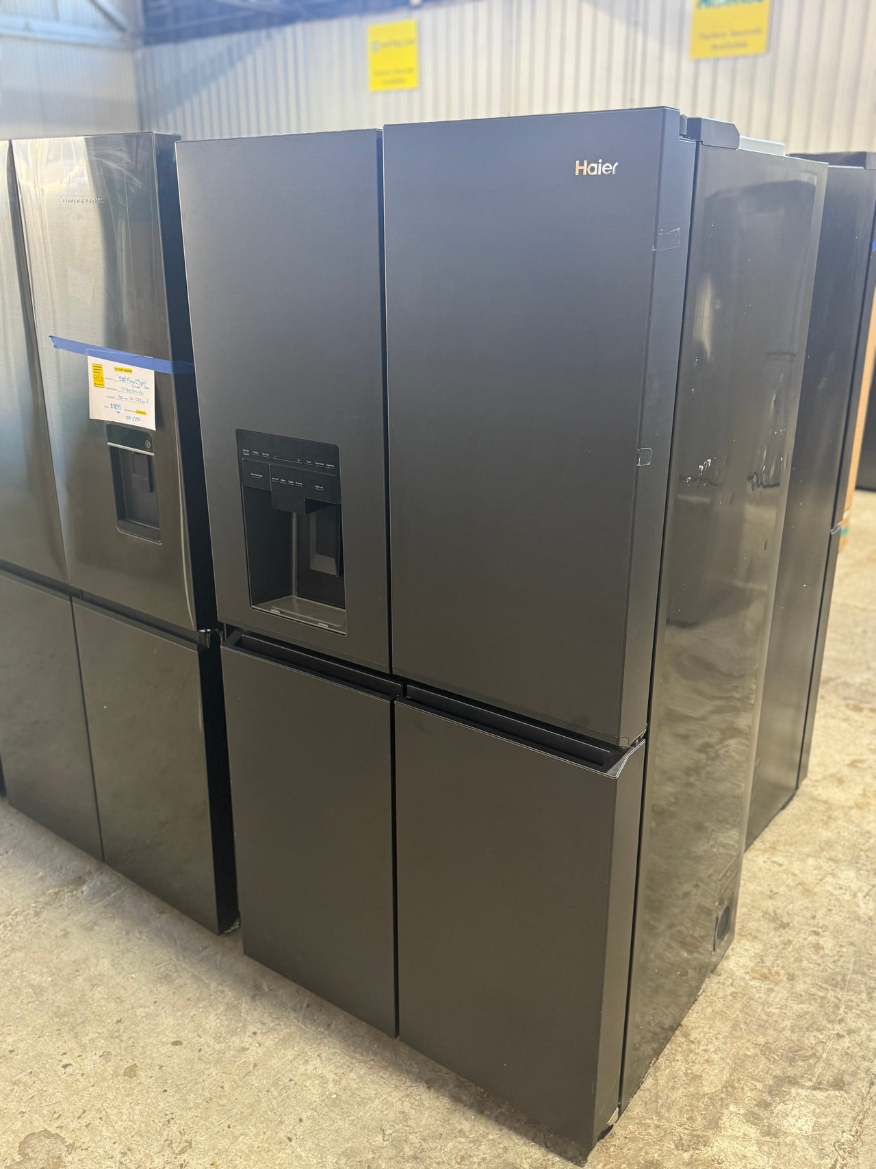 Factory second Haier 601L 600 Series Quad Door Refrigerator Freezer – Matte Black, Ice & Water  Model: HRF680YZC - Second Hand Appliances Geebung