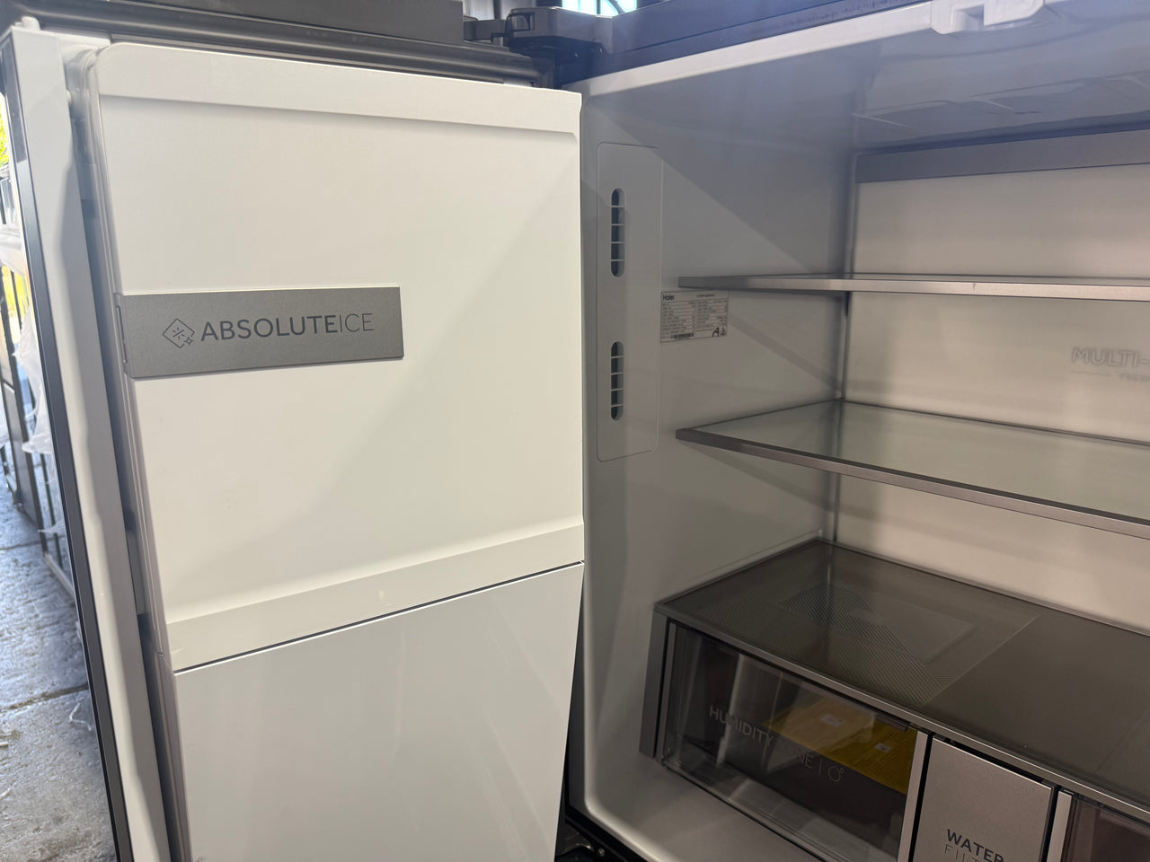 Factory second Haier 601L 600 Series Quad Door Refrigerator Freezer – Matte Black, Ice & Water  Model: HRF680YZC - Second Hand Appliances Geebung