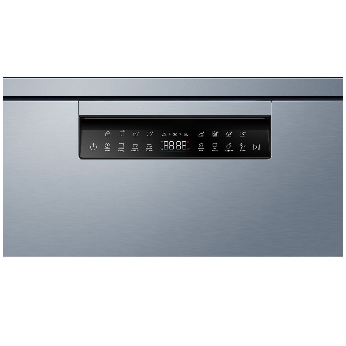 Factory second Haier 60cm Freestanding Dishwasher with Steam – Satina Finish HDW15F3S1 - Second Hand Appliances Geebung