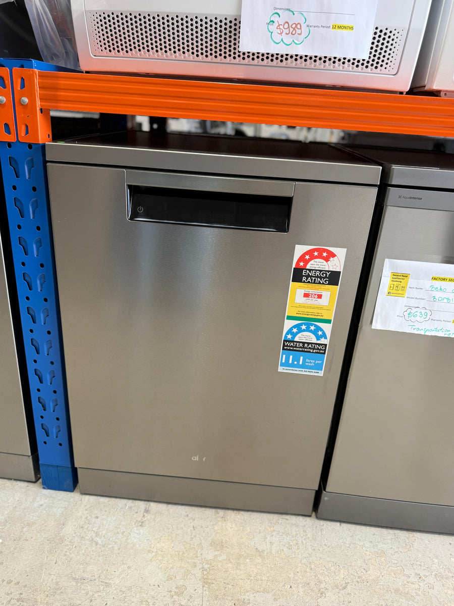 Factory second Haier 60cm Freestanding Dishwasher with Steam – Satina Finish HDW15F3S1 - Second Hand Appliances Geebung