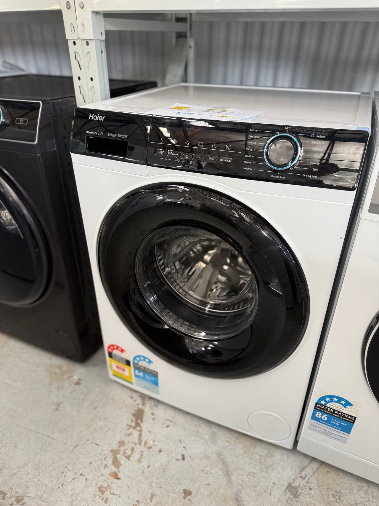 Factory second Haier 7.5kg Front Load Washer Model:HWF75AW3 - Second Hand Appliances Geebung