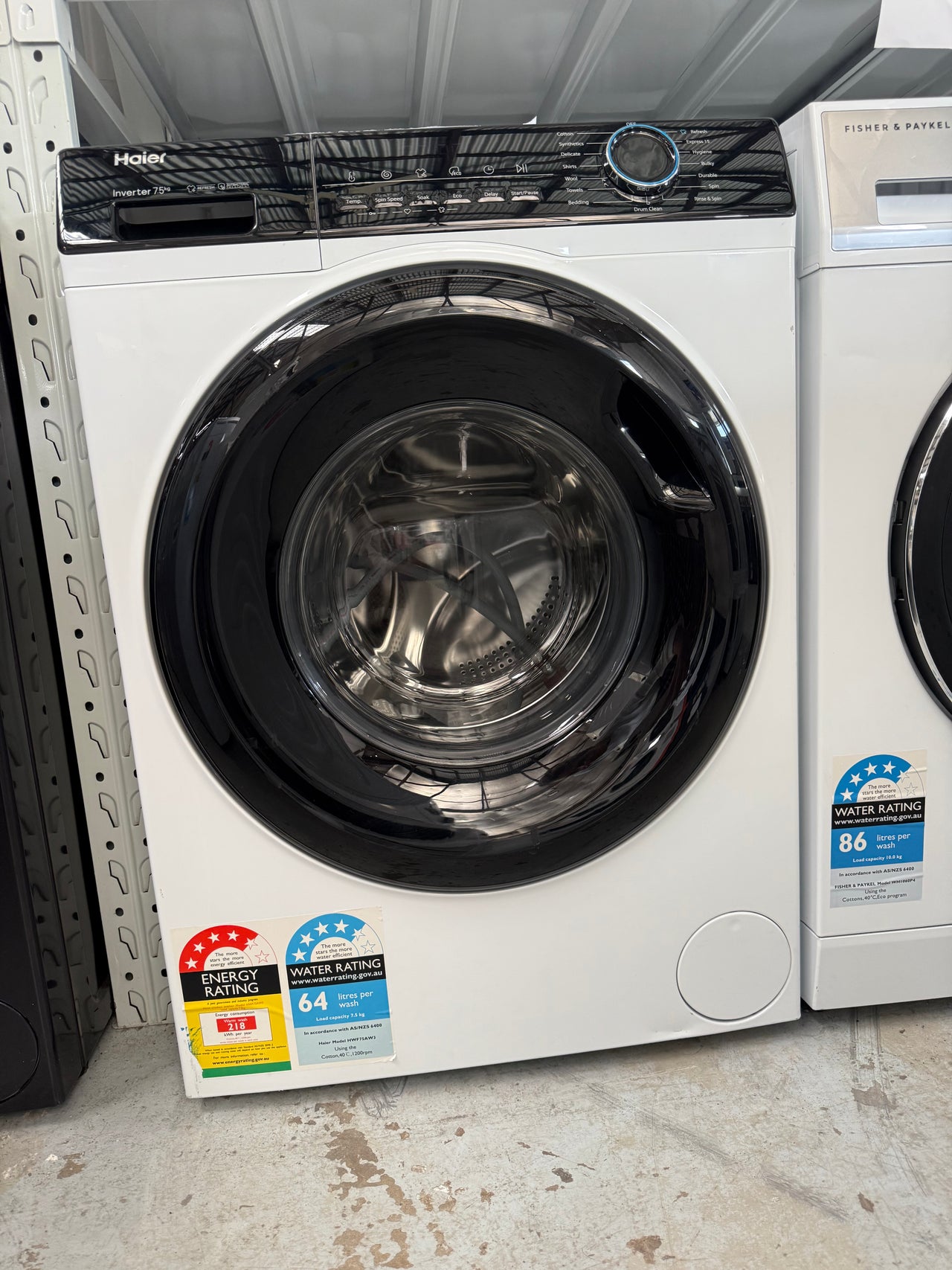 Factory second Haier 7.5kg Front Load Washer Model:HWF75AW3 - Second Hand Appliances Geebung