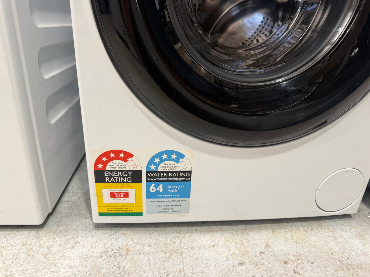 Factory second Haier 7.5kg Front Load Washing Machine – HWF75AW3 - Second Hand Appliances Geebung