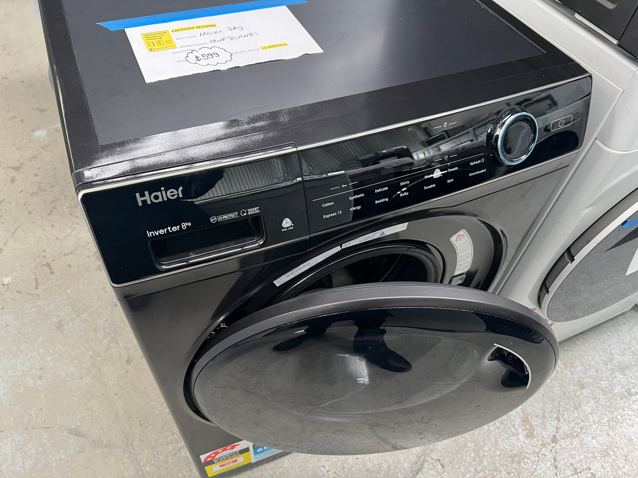 Transportation damaged Haier 8kg Front Load Washer HWF80ANB1 - Second Hand Appliances Geebung
