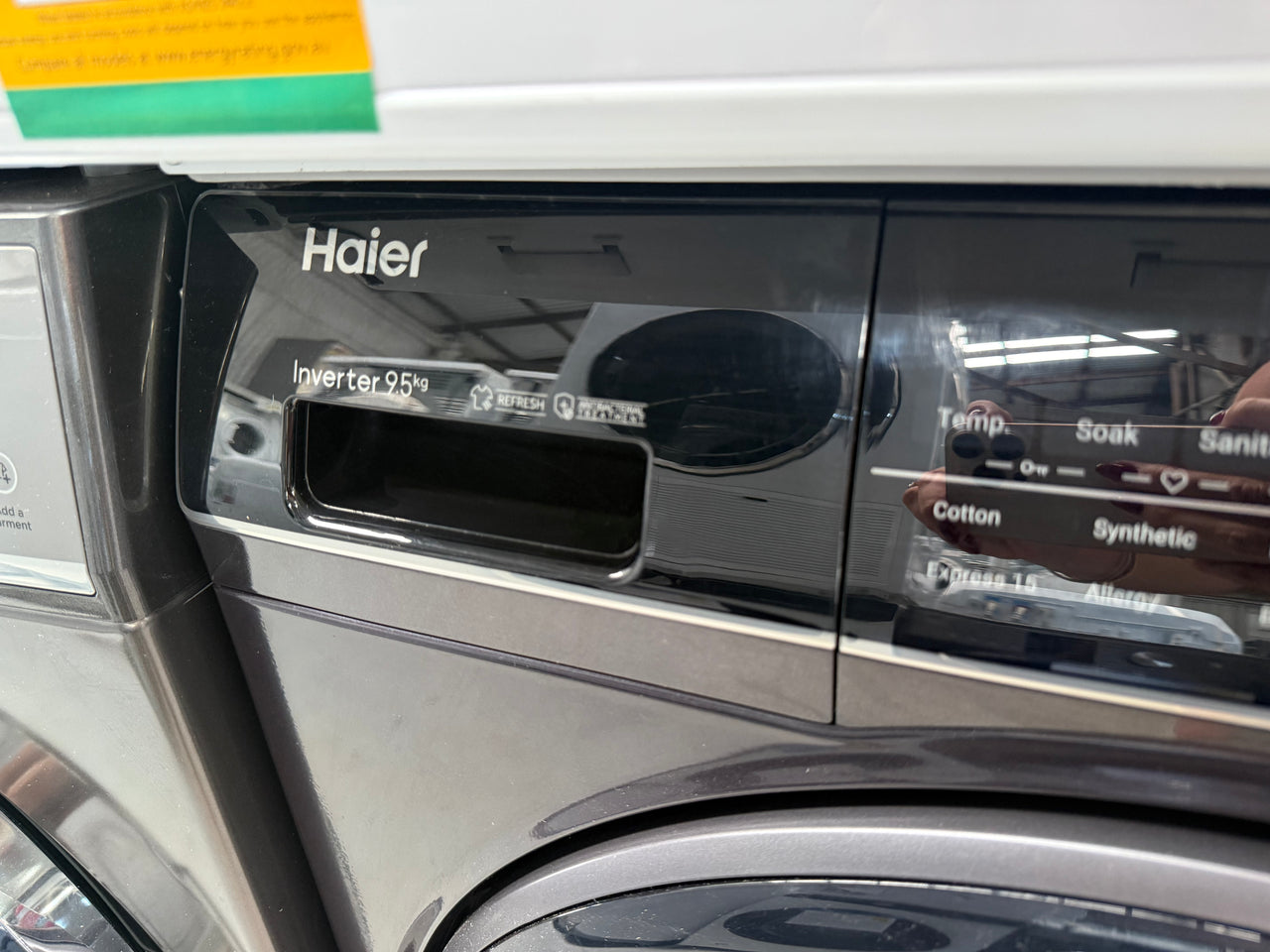 Factory second Haier 9.5kg Front Load Washing Machine with WiFi Compatibility - Black HWF95ANB1 - Second Hand Appliances Geebung