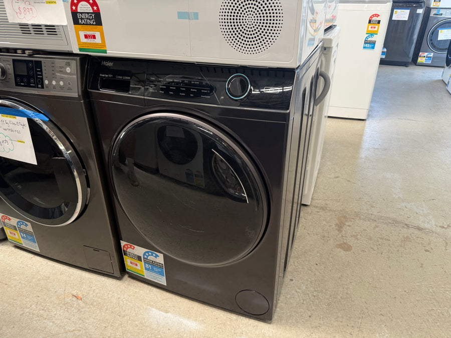 Factory second Haier 9.5kg Front Load Washing Machine with WiFi Compatibility - Black HWF95ANB1 - Second Hand Appliances Geebung