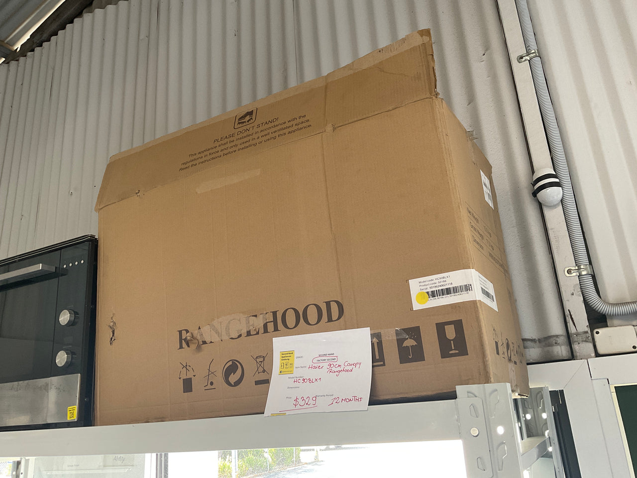 Factory second Haier 90cm Wall Rangehood HC90BLX1 - Second Hand Appliances Geebung