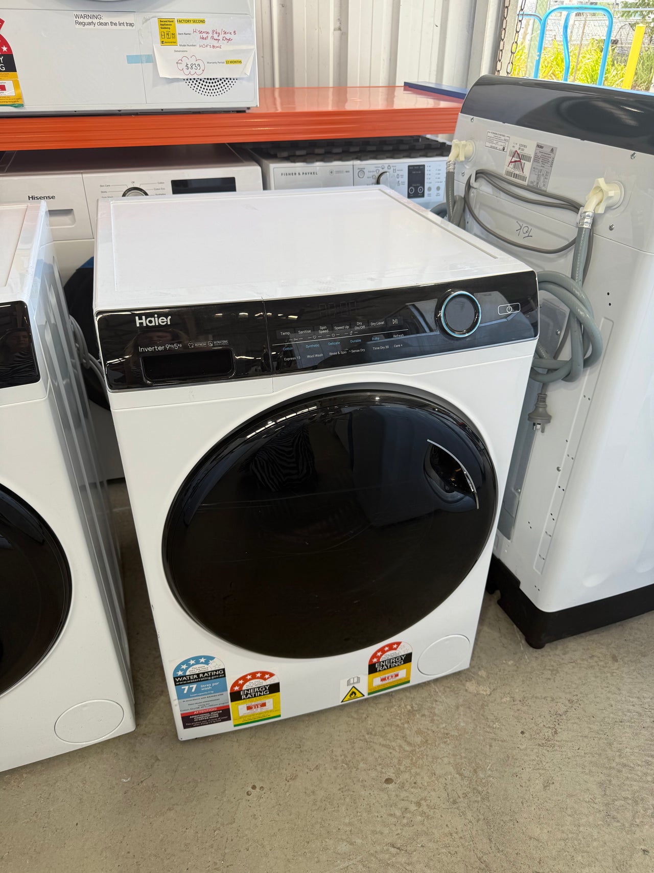 Factory second Haier 9kg/5kg Washer Dryer Combo Model: HWD9050AN1 - Second Hand Appliances Geebung