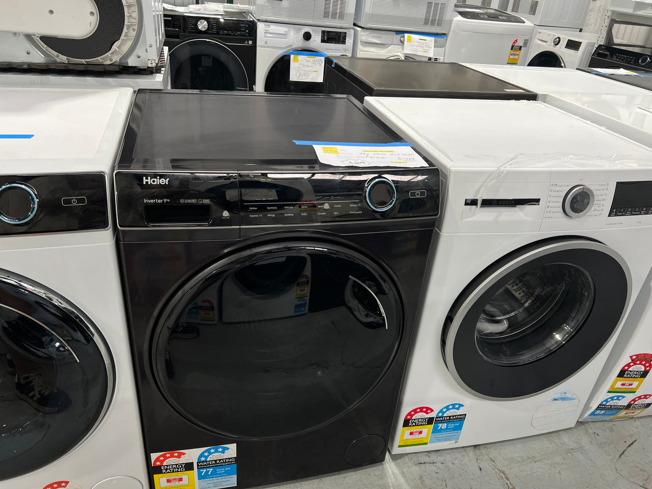 Factory second Haier 9kg Front Load Washing Machine with UV Protect Dark Grey HWF90ANB1 - Second Hand Appliances Geebung