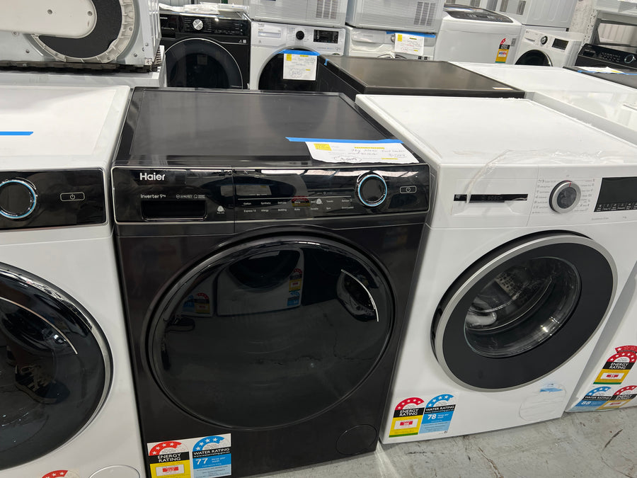 Factory second Haier 9kg Front Load Washing Machine with UV Protect Dark Grey HWF90ANB1 - Second Hand Appliances Geebung