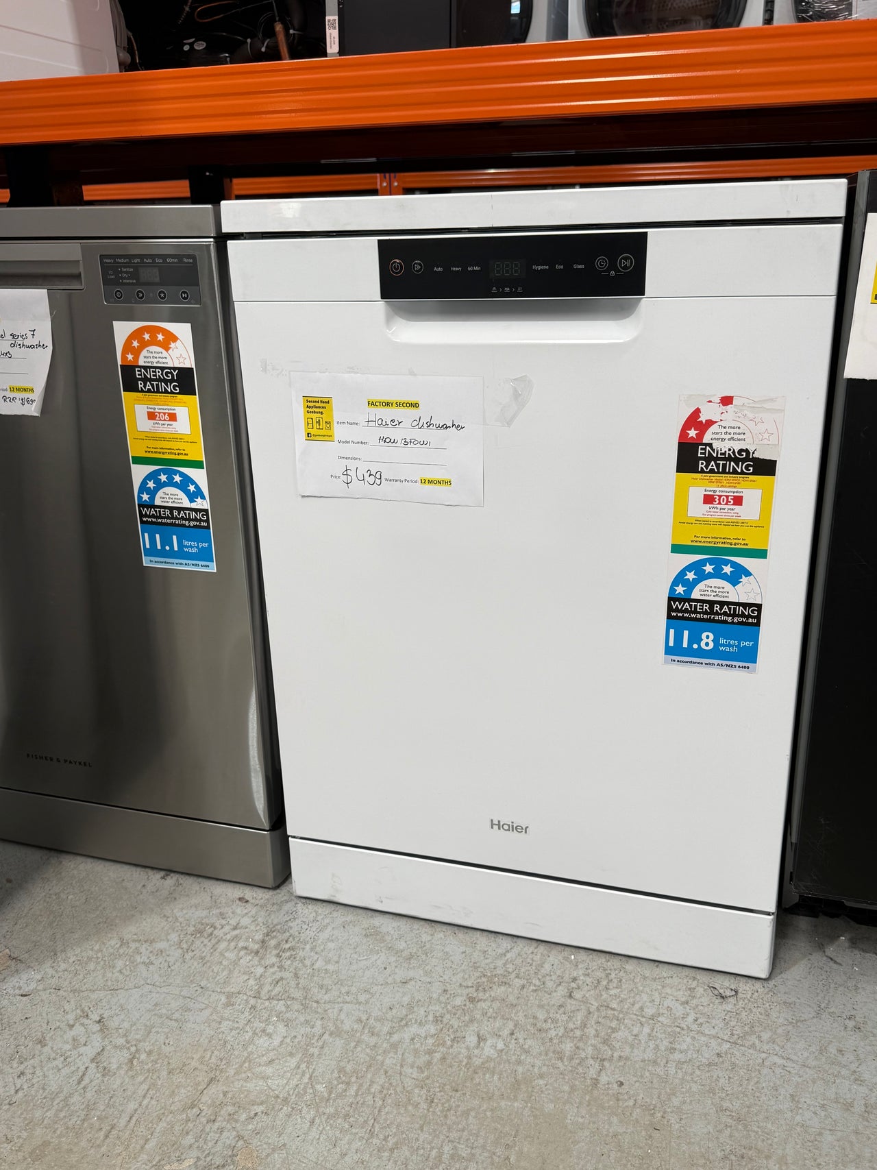 Factory second Haier Freestanding Dishwasher – HDW13F0W1 - Second Hand Appliances Geebung