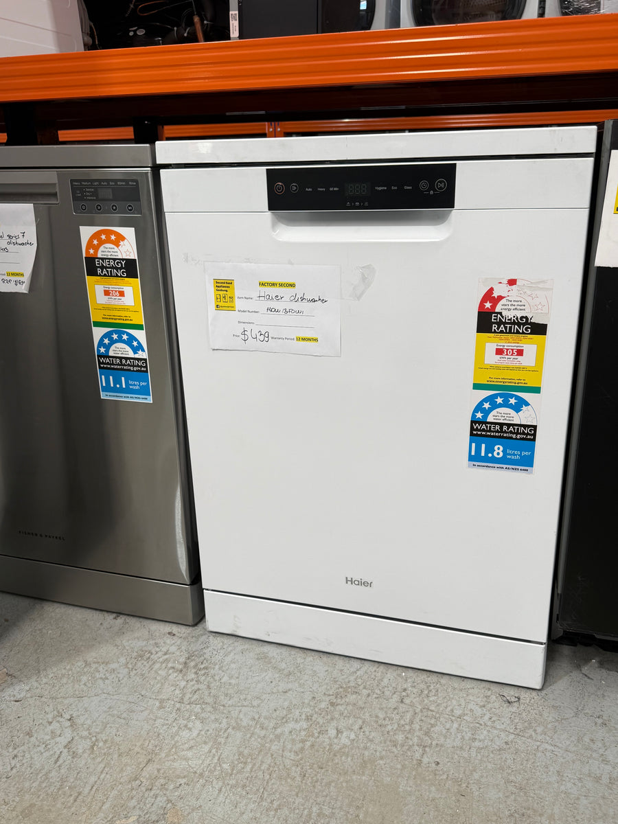 Factory second Haier Freestanding Dishwasher – HDW13F0W1 - Second Hand Appliances Geebung