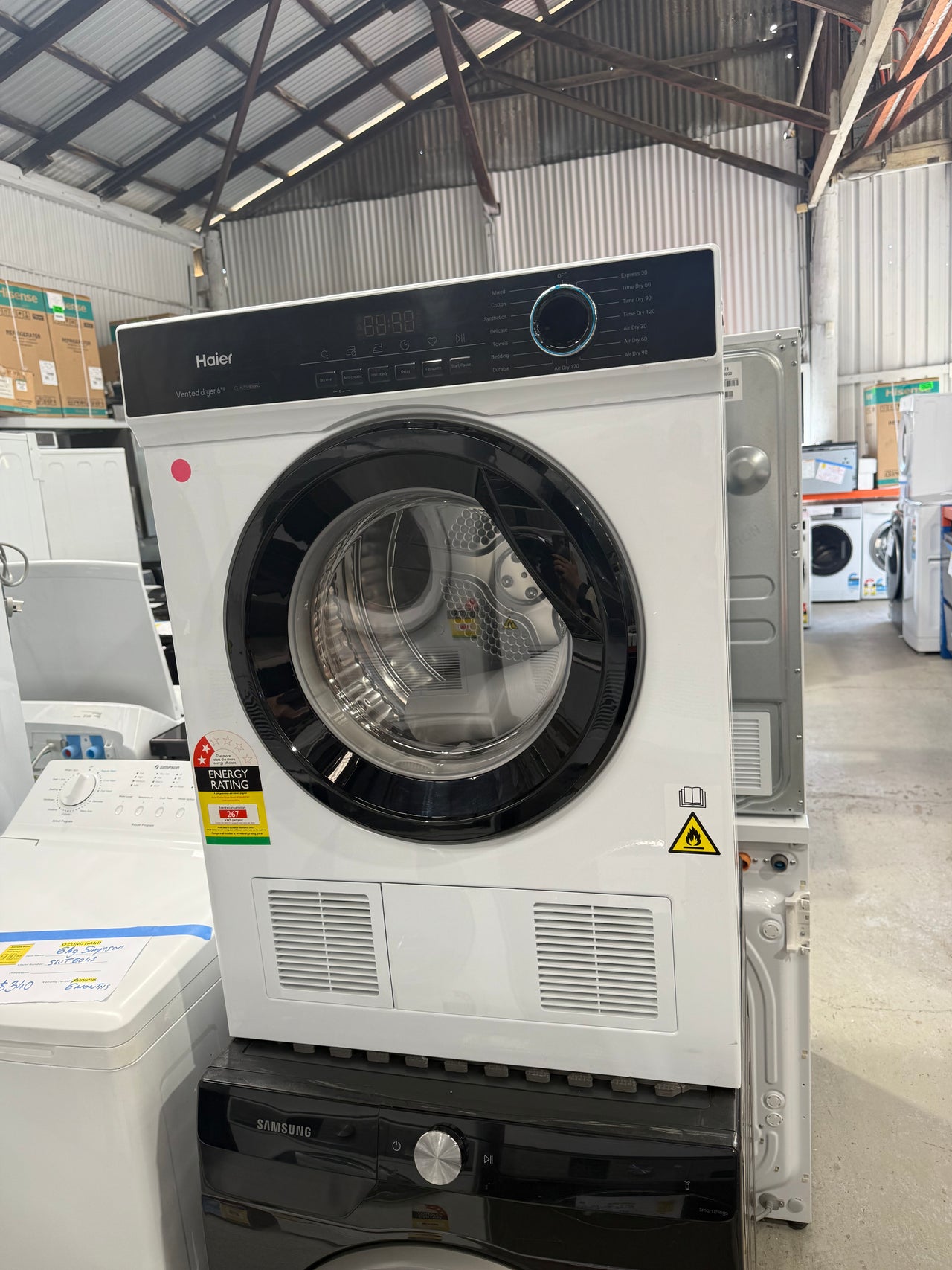 Factory second Haier HDV60AWW1 6kg sensor vented dryer - Second Hand Appliances Geebung