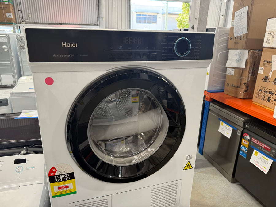 Factory second Haier HDV60AWW1 6kg sensor vented dryer - Second Hand Appliances Geebung
